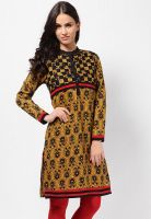 Kurti'S Mustard Yellow Printed Kurtis