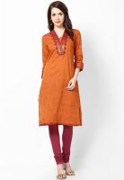 Kurti'S Orange Embellished Kurtis