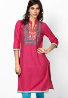 Kurti'S Pink Embroidered Kurtis