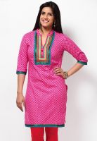 Kurti'S Pink Printed Kurtis