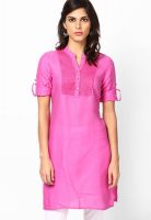 Kurti'S Pink Solid Kurtis