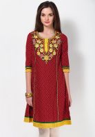 Kurti'S Red Embroidered Kurtis