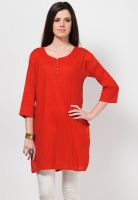 Kurti'S Red Solid Kurtis