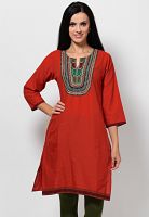 Kurti'S Rust Solid Kurtis