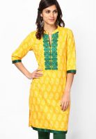 Kurti'S Yellow Embroidered Kurtis