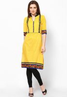 Kurti'S Yellow Printed Kurtas