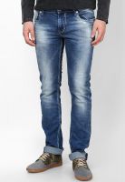 Lawman Pg3 Blue Solid Slim Fit Jeans