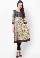 Libas Beige Printed Kurtas