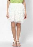 MB White Flared Skirt