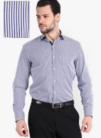 Mark Taylor Striped Blue Formal Shirt