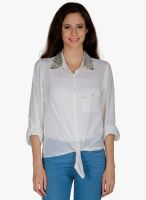 Mayra White Solid Shirt