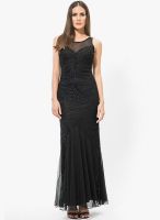 Miss Selfridge Black Colored Solid Maxi Dress
