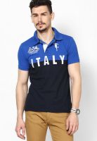 Monteil & Munero Blue Printed Polo T-Shirts