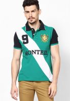 Monteil & Munero Green Printed Polo T-Shirts