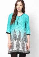 Mustard Green Printed Kurtis