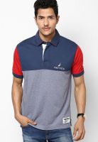 Nautica Navy Blue Solid Polo T-Shirts