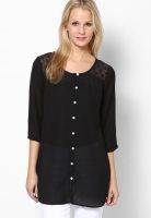 People Black Solid Kurtis