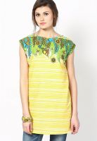 People Yellow Printed Kurtis