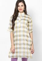 Plume Beige Checked Kurta