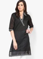 Plume Black Solid Kurta