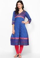 Plume Blue Printed Anarkali