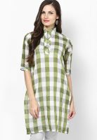 Plume Green Checked Kurta