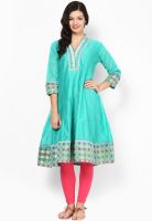 Plume Green Printed Anarkali