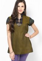 Plume Green Solid Kurtis