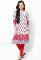 Pluss White Printed Kurtis