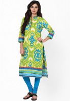 Prakhya Green Printed Kurtas