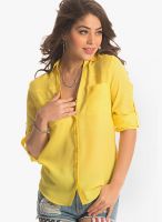 PrettySecrets Yellow 100% Polyester Shirt