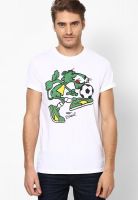 Puma White Printed Round Neck T-Shirts