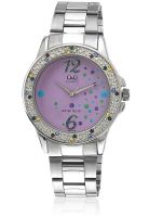 Q&Q Q767J215Y Silver/Purple Analog Watch