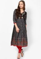 Rain & Rainbow Black Printed Kurtas