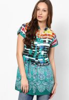 Rain & Rainbow Green Printed Kurtis