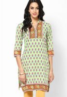 Rain & Rainbow Green Printed Kurtis