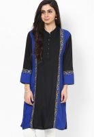 Rain & Rainbow Navy Blue Printed Kurtas