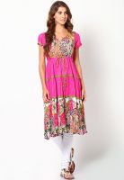 Rain & Rainbow Pink Printed Kurtis