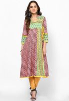 Rain & Rainbow Pink Printed Kurtis