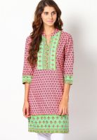 Rain & Rainbow Pink Printed Kurtis