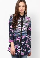 Rain & Rainbow Purple Printed Kurtis