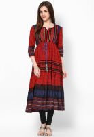 Rain & Rainbow Red Printed Kurtas