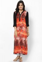 Raindrops Orange Printed Kurtas