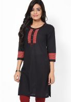 Rangriti Black Solid Kurtas