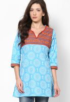 Rangriti Blue Printed Kurtis