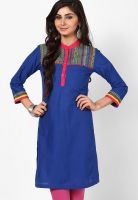 Rangriti Blue Solid Kurtas