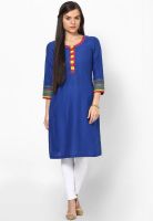 Rangriti Blue Solid Kurtas