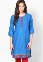 Rangriti Blue Solid Kurtis