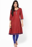 Rangriti Maroon Printed Kurtis