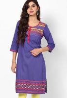 Rangriti Navy Blue Printed Kurtas